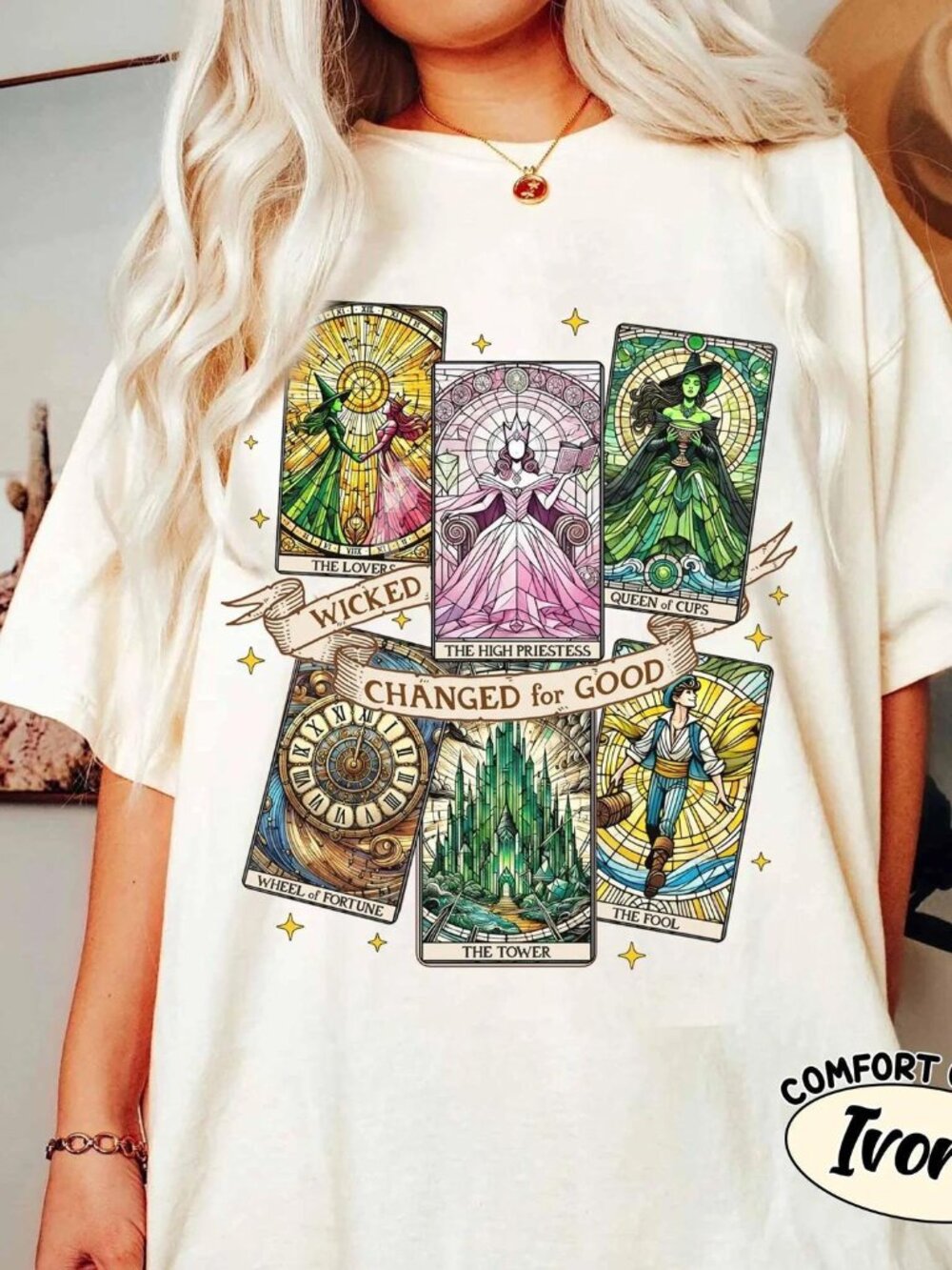 Wicked Musical Tarot Card Shirt, Change For Good, Wizard Fan Tee